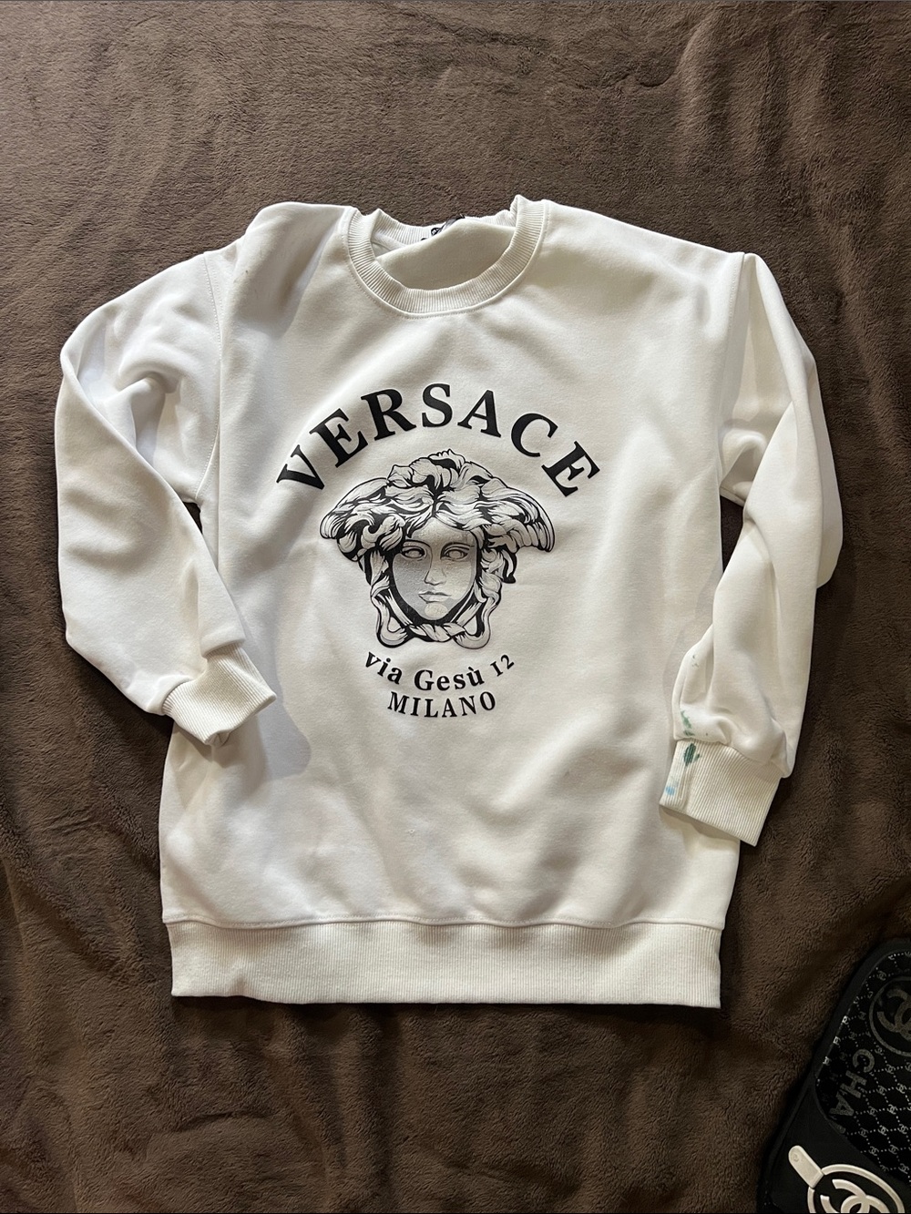 Versace White Sweatshirt with Black Medusa Logo